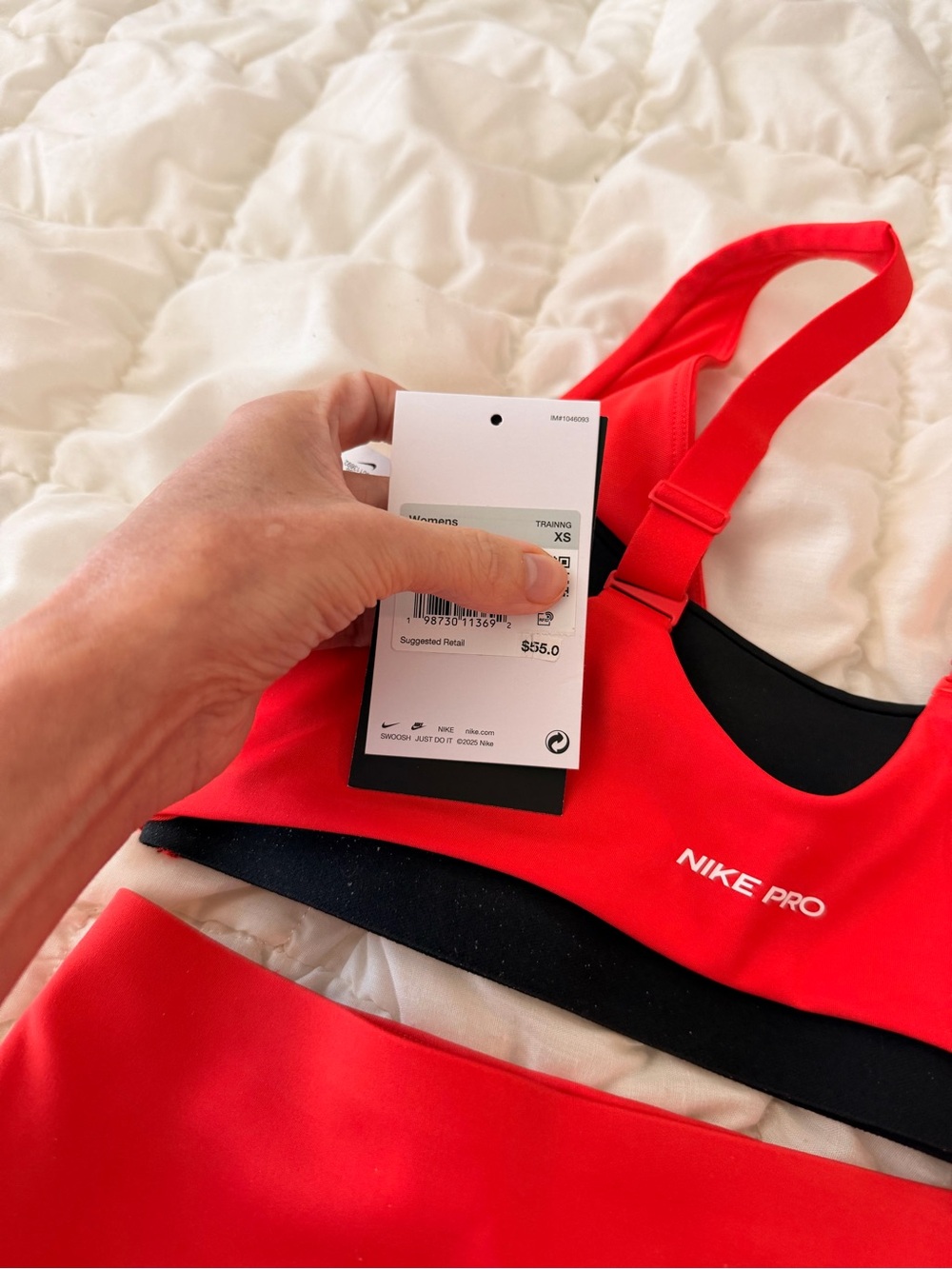 Nike Red Athletic Shorts & Sports Bra Set - Picture 6 of 11
